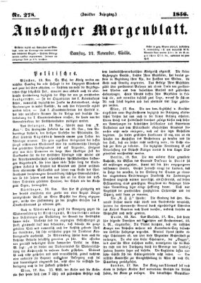 Ansbacher Morgenblatt Samstag 22. November 1856