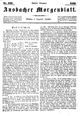 Ansbacher Morgenblatt Dienstag 9. Dezember 1856