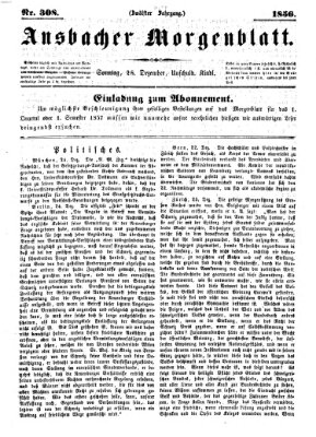 Ansbacher Morgenblatt Sonntag 28. Dezember 1856