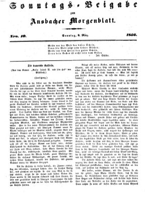 Ansbacher Morgenblatt Sonntag 9. März 1856