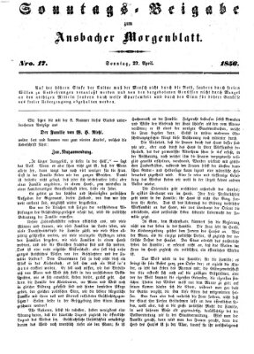 Ansbacher Morgenblatt Sonntag 27. April 1856