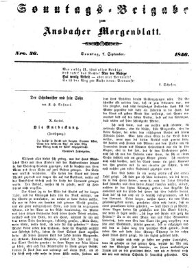 Ansbacher Morgenblatt Sonntag 7. September 1856