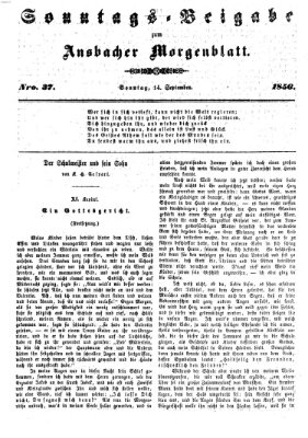 Ansbacher Morgenblatt Sonntag 14. September 1856
