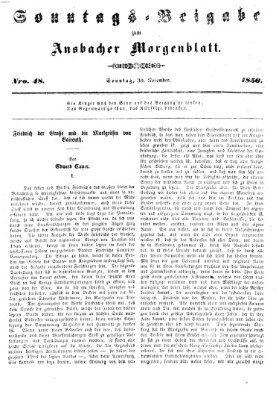 Ansbacher Morgenblatt Sonntag 30. November 1856