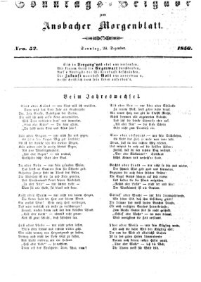 Ansbacher Morgenblatt Sonntag 28. Dezember 1856