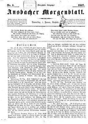 Ansbacher Morgenblatt Donnerstag 1. Januar 1857