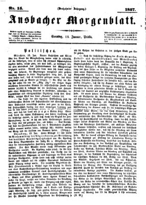 Ansbacher Morgenblatt Sonntag 18. Januar 1857