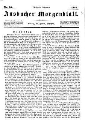 Ansbacher Morgenblatt Samstag 24. Januar 1857