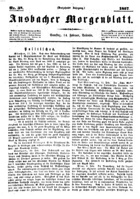 Ansbacher Morgenblatt Samstag 14. Februar 1857