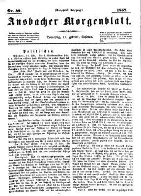 Ansbacher Morgenblatt Donnerstag 19. Februar 1857