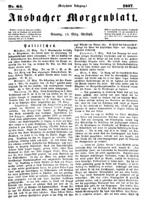 Ansbacher Morgenblatt Sonntag 15. März 1857