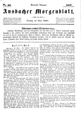 Ansbacher Morgenblatt Sonntag 22. März 1857