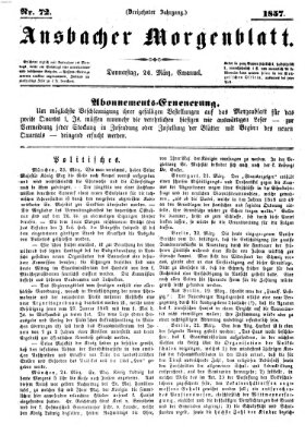 Ansbacher Morgenblatt Donnerstag 26. März 1857