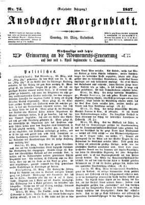 Ansbacher Morgenblatt Sonntag 29. März 1857