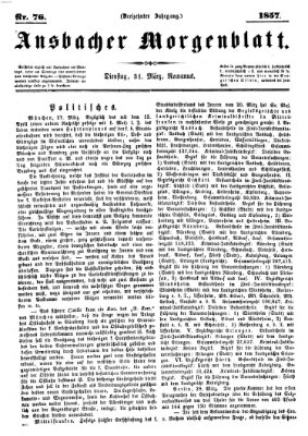 Ansbacher Morgenblatt Dienstag 31. März 1857