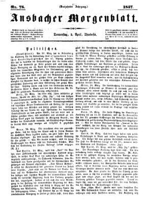 Ansbacher Morgenblatt Donnerstag 2. April 1857