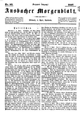 Ansbacher Morgenblatt Mittwoch 8. April 1857