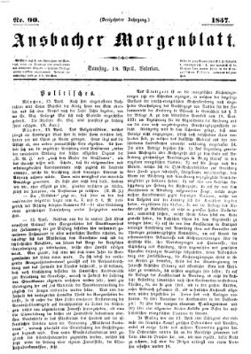 Ansbacher Morgenblatt Samstag 18. April 1857