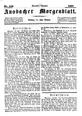 Ansbacher Morgenblatt Sonntag 21. Juni 1857