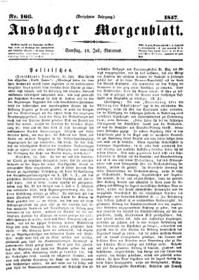 Ansbacher Morgenblatt Samstag 18. Juli 1857