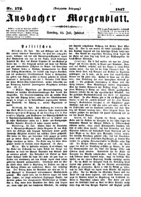 Ansbacher Morgenblatt Samstag 25. Juli 1857