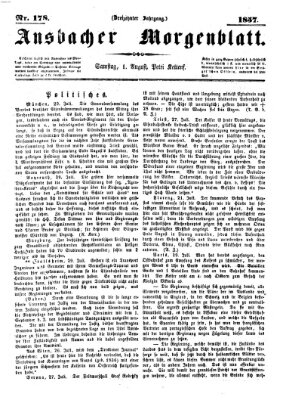 Ansbacher Morgenblatt Samstag 1. August 1857