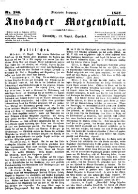 Ansbacher Morgenblatt Donnerstag 13. August 1857