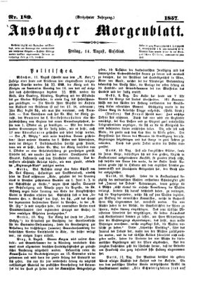 Ansbacher Morgenblatt Freitag 14. August 1857