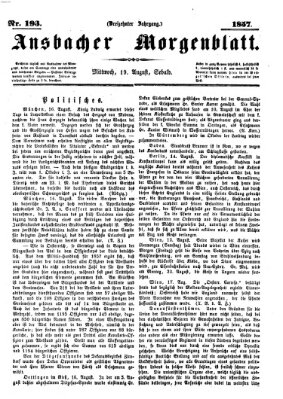 Ansbacher Morgenblatt Mittwoch 19. August 1857