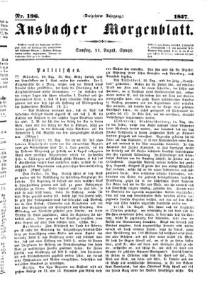 Ansbacher Morgenblatt Samstag 22. August 1857