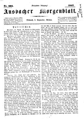 Ansbacher Morgenblatt Mittwoch 2. September 1857