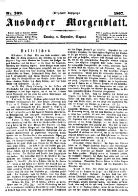 Ansbacher Morgenblatt Sonntag 6. September 1857