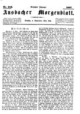 Ansbacher Morgenblatt Dienstag 8. September 1857