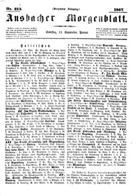 Ansbacher Morgenblatt Samstag 12. September 1857