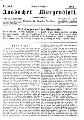 Ansbacher Morgenblatt Donnerstag 24. September 1857