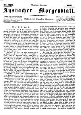 Ansbacher Morgenblatt Mittwoch 30. September 1857