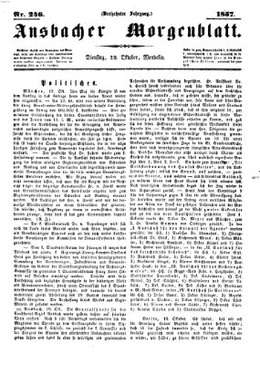 Ansbacher Morgenblatt Dienstag 20. Oktober 1857