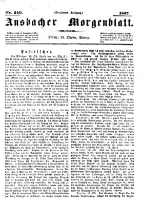 Ansbacher Morgenblatt Freitag 23. Oktober 1857