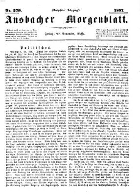 Ansbacher Morgenblatt Freitag 27. November 1857