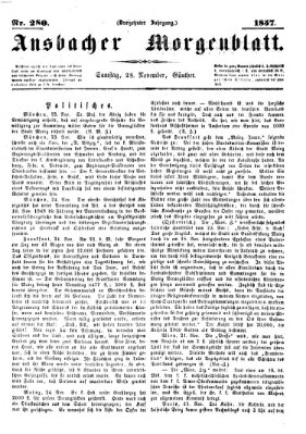 Ansbacher Morgenblatt Samstag 28. November 1857