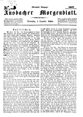 Ansbacher Morgenblatt Donnerstag 3. Dezember 1857