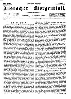 Ansbacher Morgenblatt Donnerstag 10. Dezember 1857