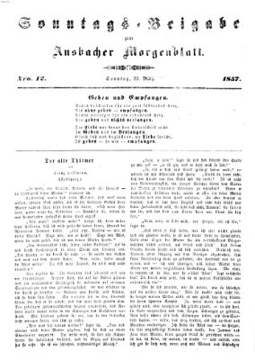 Ansbacher Morgenblatt Sonntag 22. März 1857