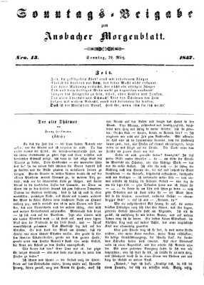 Ansbacher Morgenblatt Sonntag 29. März 1857