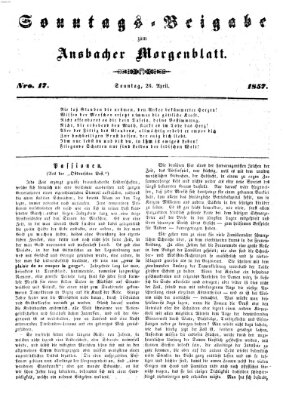 Ansbacher Morgenblatt Sonntag 26. April 1857