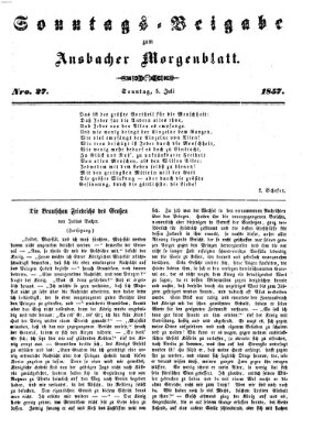 Ansbacher Morgenblatt Sonntag 5. Juli 1857