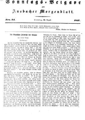 Ansbacher Morgenblatt Sonntag 23. August 1857