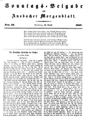 Ansbacher Morgenblatt Sonntag 30. August 1857