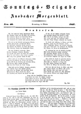 Ansbacher Morgenblatt Sonntag 4. Oktober 1857