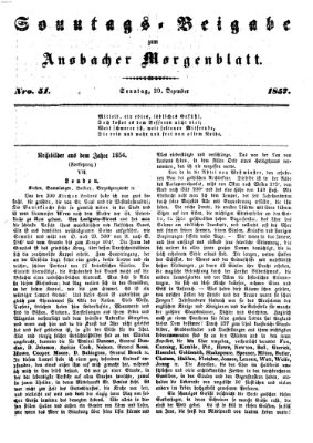 Ansbacher Morgenblatt Sonntag 20. Dezember 1857